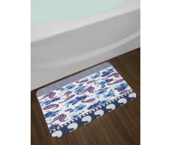 Watercolor Vintage Flora Bath Mat