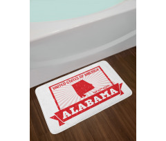 Grungy Theme State Map Bath Mat