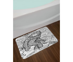 Mythical Yeti Creature Bath Mat