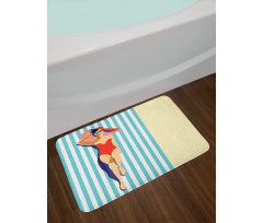 Sunbathing Beach Bath Mat