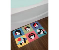 Pop Art Portraits Bath Mat