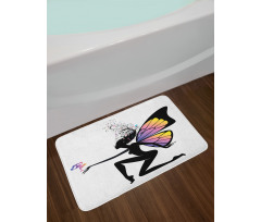 Girl Butterfly Wings Bath Mat