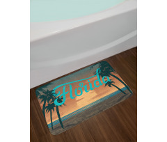 Grunge Sunset Coastline Bath Mat