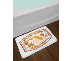 Orange Travel Stamp Bath Mat