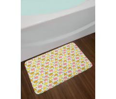 Pastel Graphic Apple Pear Bath Mat