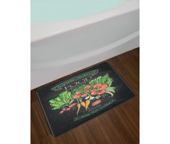 Chalkboard Organic Food Bath Mat