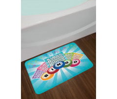 Colorful Cards Balls Bath Mat