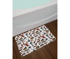 Vintage Seafood Concept Bath Mat