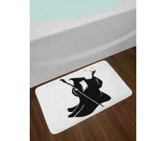 Grey Druid Holding Stars Bath Mat