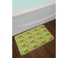 Colorful Doodle Fiesta Bath Mat