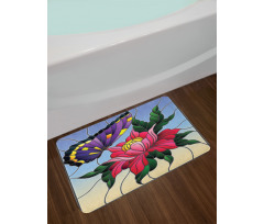 Stained Glass Butterfly Bath Mat