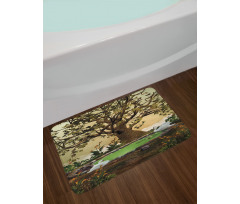 Forest Tree Pond and Swans Bath Mat