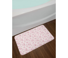 Pink Toned Flower Petals Bath Mat