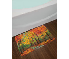 North Woods with Leaves Bath Mat