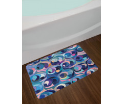 Motley Retro Curvy Shapes Bath Mat