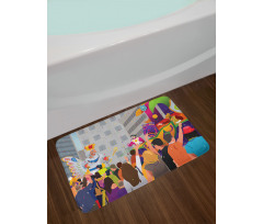 People in Festival Bath Mat