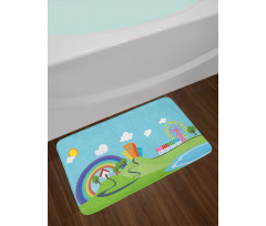 Cartoon Village Bath Mat