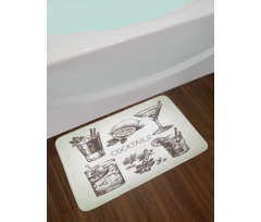 Vintage Sketch Beverage Bath Mat