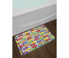 Repeating Vivid Petals Bath Mat