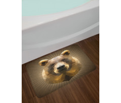 Geometric Grizzly Portrait Bath Mat