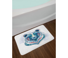 Ornamental Face Bath Mat