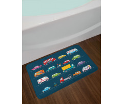 Trucks Van Bikes Bath Mat