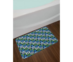 Mosaic Checks Pattern Bath Mat