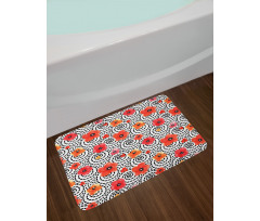 Watercolor Petals Spirals Bath Mat