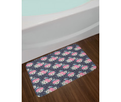 Winter Flowers Birds Bath Mat