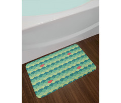 Half Circles Spirals Bath Mat