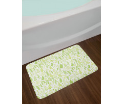 Foliage Pattern Green Shades Bath Mat