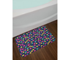 Colorful Summer Blossoms Bath Mat