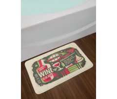 Alcoholic Hard Drinks Bottles Bath Mat