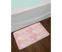 Four-Petal Abstract Flowers Bath Mat