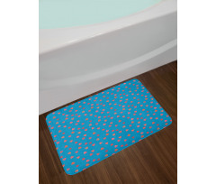 Hearts with Stars and Dots Bath Mat