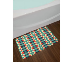 Colorful Grid Retro Style Bath Mat