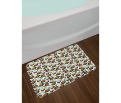 Coconuts Leaves Sketch Bath Mat