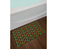 Autumnal Foliage Pattern Bath Mat