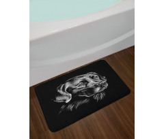 Sketch Art Retriever Puppy Bath Mat