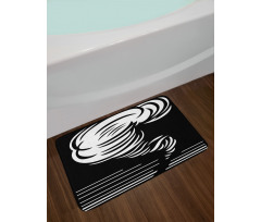 Monochrome Twister Design Bath Mat