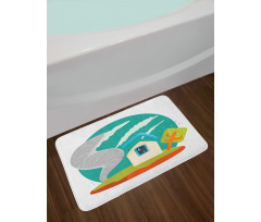 Cartoon Style Whirlwinds Bath Mat