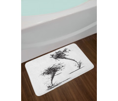 Hurricane in Sketch Style Bath Mat