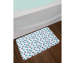 Fishes Anchor Waves Sea Bath Mat