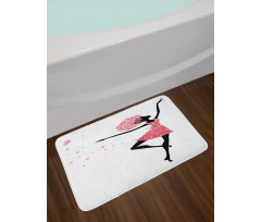 Floral Woman Dancing Bath Mat