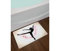 Woman Dancer Color Spots Bath Mat
