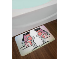 Ballerina Feet Sketch Art Bath Mat