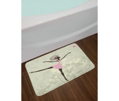 Afro Girl with Floral Hair Bath Mat