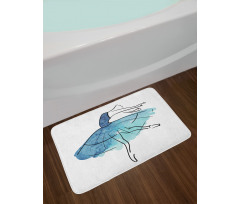 Watercolor Tutu Blue Tones Bath Mat