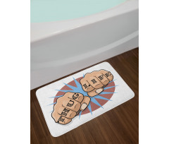 Punching Fists Comic Book Bath Mat