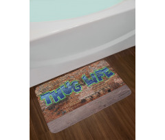 Graffiti Words Brick Wall Bath Mat